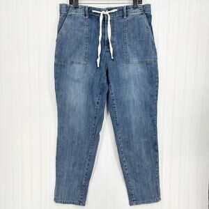 Judy Blue Jeans Womens 14W High Waist Jogger Blue Stretch Denim Elastic Waist